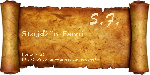Stoján Fanni névjegykártya