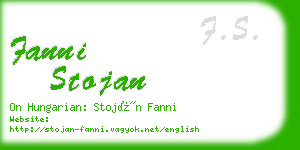 fanni stojan business card